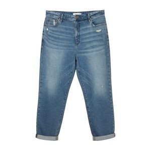 Loft Denim Curvy High Waist Boyfriend Jeans NWT Size 12/31 Medium Distressed